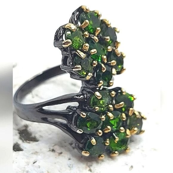 Natural Not Enhanced Chrome Diopside Ring 925 Sterling Silver Size‎ 6.75 - Picture 6 of 10
